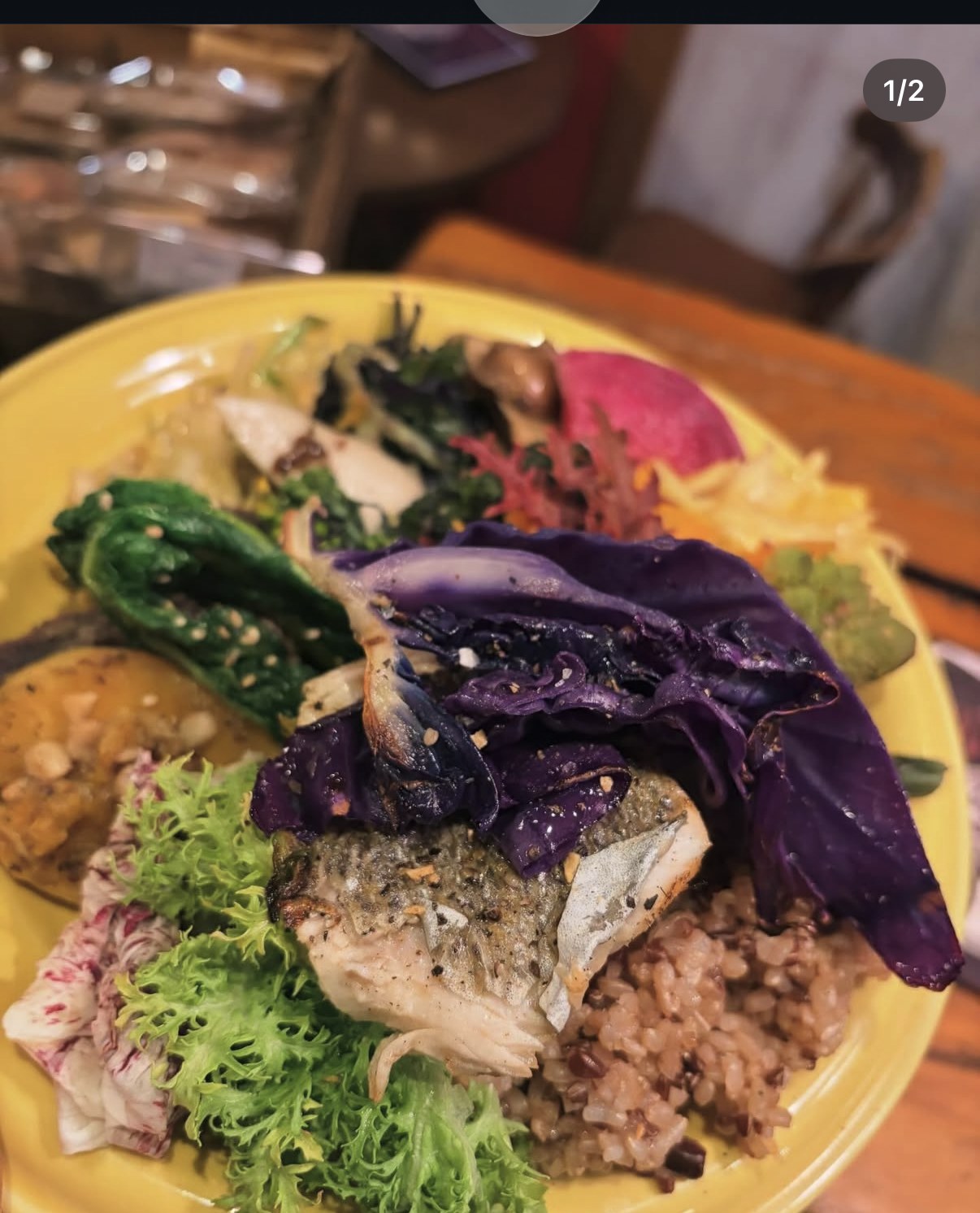 旬の野菜と魚のプレート